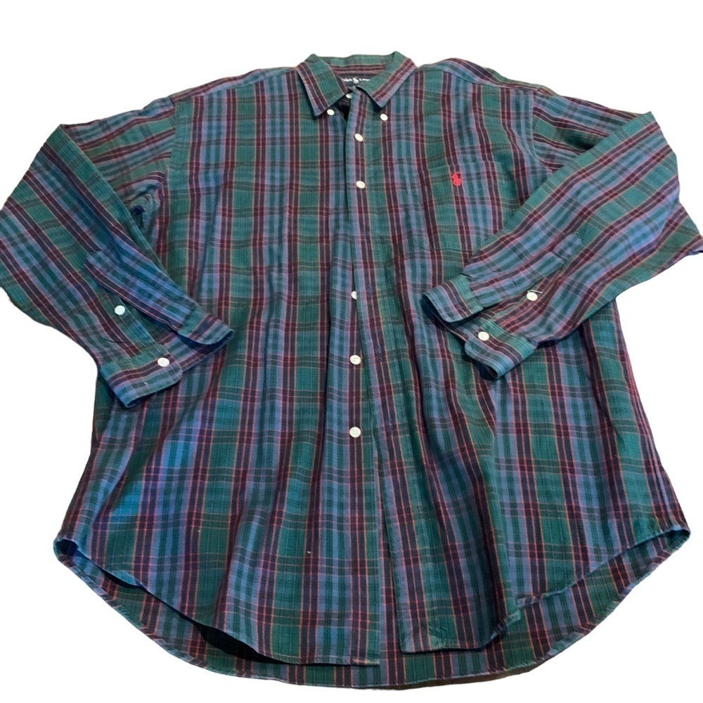 Ralph Lauren Men’s Blaire Plaid Long Sleeve Button Down Shirt Size Large